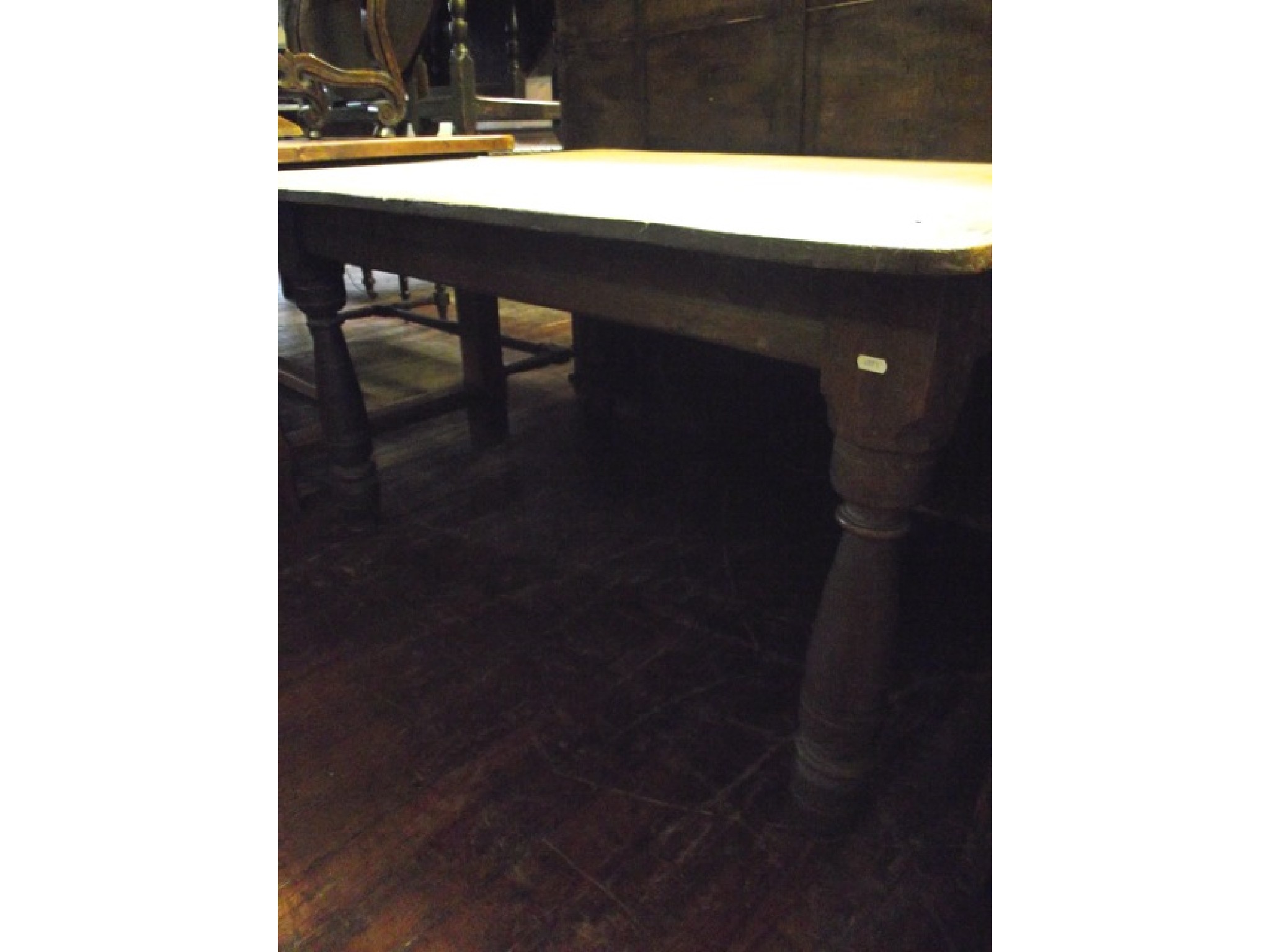 Appraisal: A th century scrubbed oak cottage dining kitchen table of