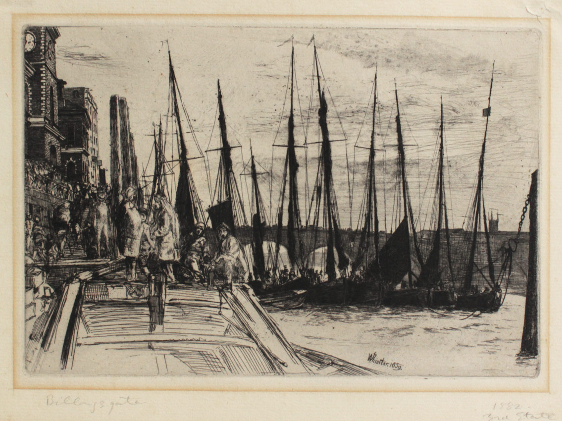 Appraisal: WHISTLER James Abbott McNeill American - ''Billingsgate'' etching rd state