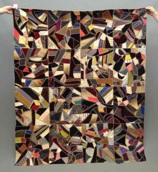 Appraisal: th c crazy quilt top '' x '' Documented through