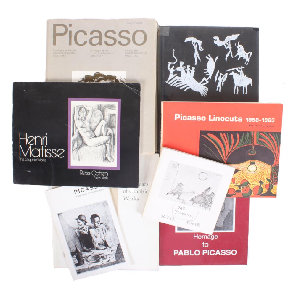 Appraisal: PICASSO AND MATISSE SEVEN ARTIST MONOGRAPH BOOKS AND EXHIBITION CATALOG