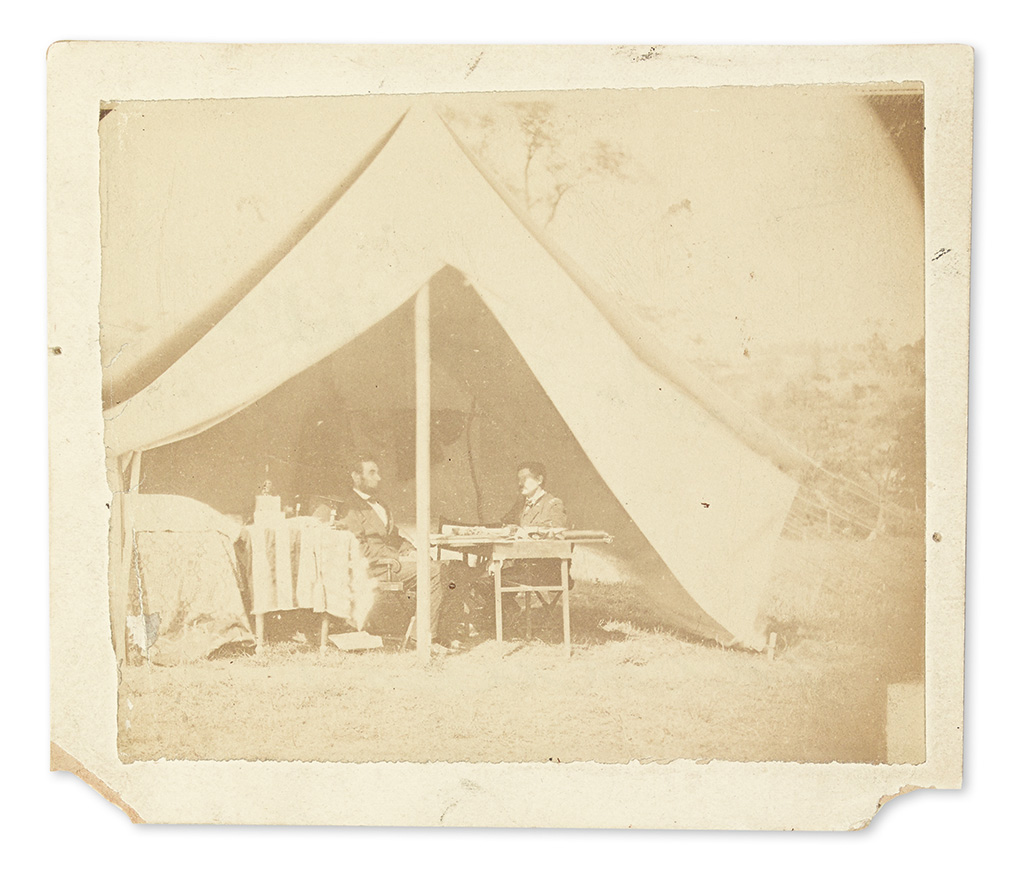 Appraisal: LINCOLN ABRAHAM--PHOTOGRAPHS Gardner Alexander Photograph of Lincoln and General McClellan