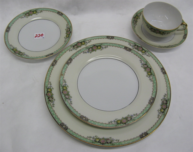 Appraisal: NORITAKE PIECE FINE CHINA SET Fairmont pattern service for tiny