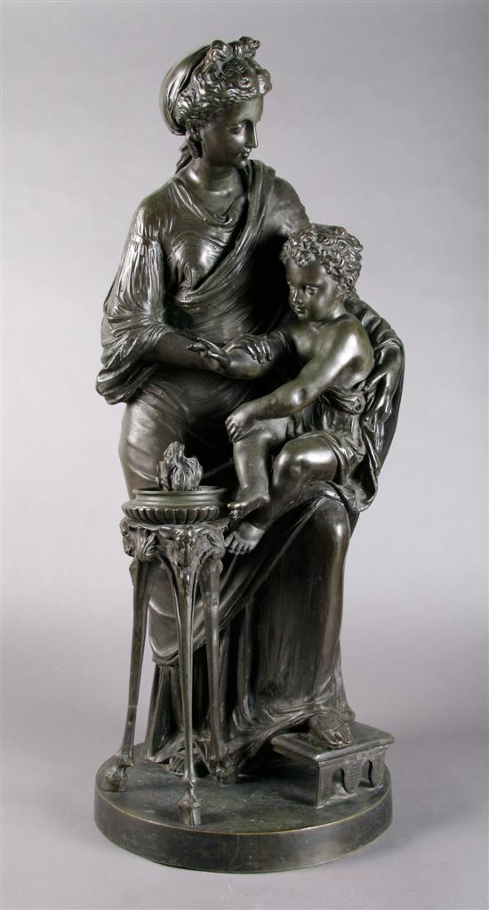 Appraisal: A French Bronze Figural Group Height inches