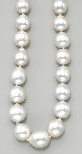 Appraisal: A baroque South Sea cultured pearl diamond and eighteen karat