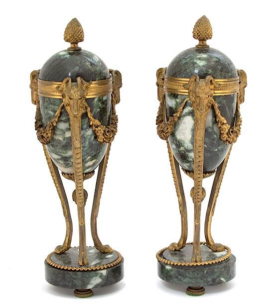 Appraisal: A Pair of Louis XVI Style Gilt Bronze Mounted Marble