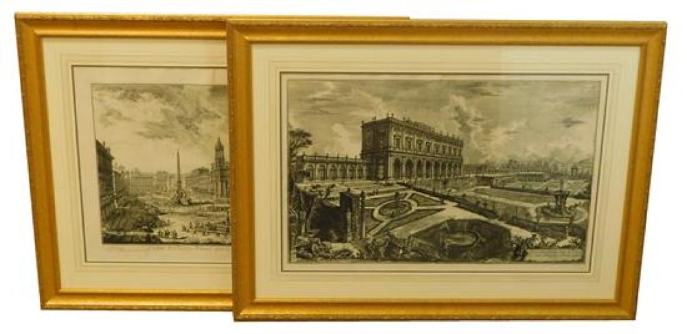 Appraisal: Two Giovanni Battista Piranesi etchings of Roman scenes framed and