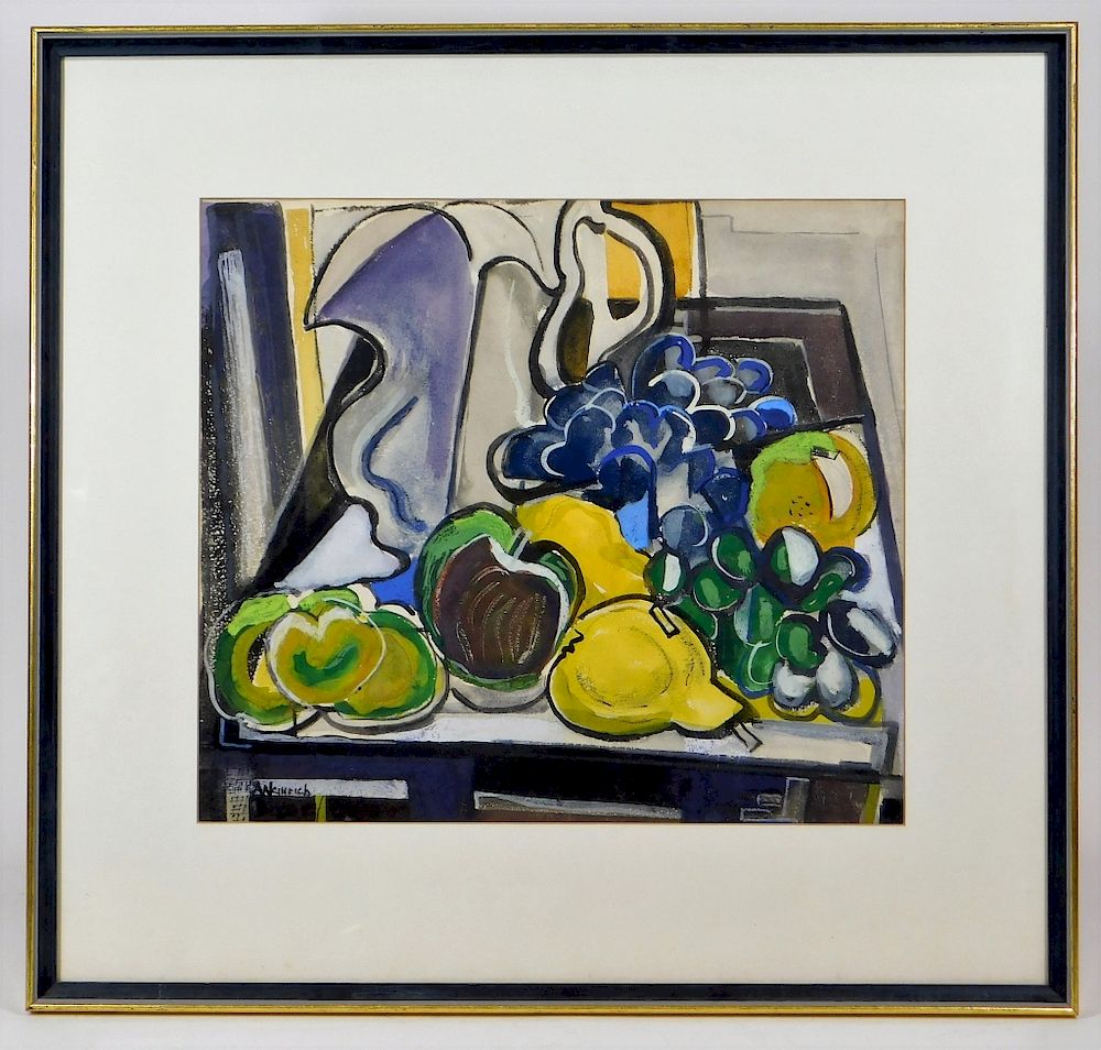 Appraisal: Agnes Weinrich Modernist Fruit Still Life Painting Agnes Weinrich Massachusetts