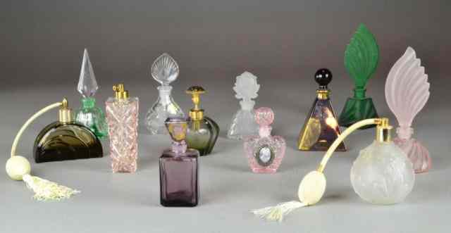 Appraisal: Pcs Glass Scent BottlesTo include a variety of etched and