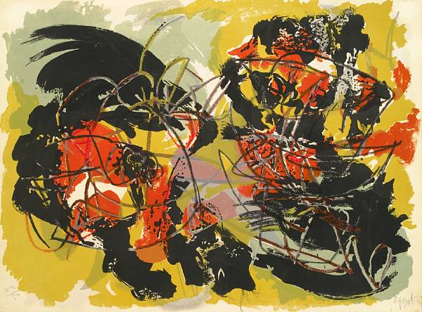 Appraisal: n a Karel Appel Dutch - Untitled color lithograph signed