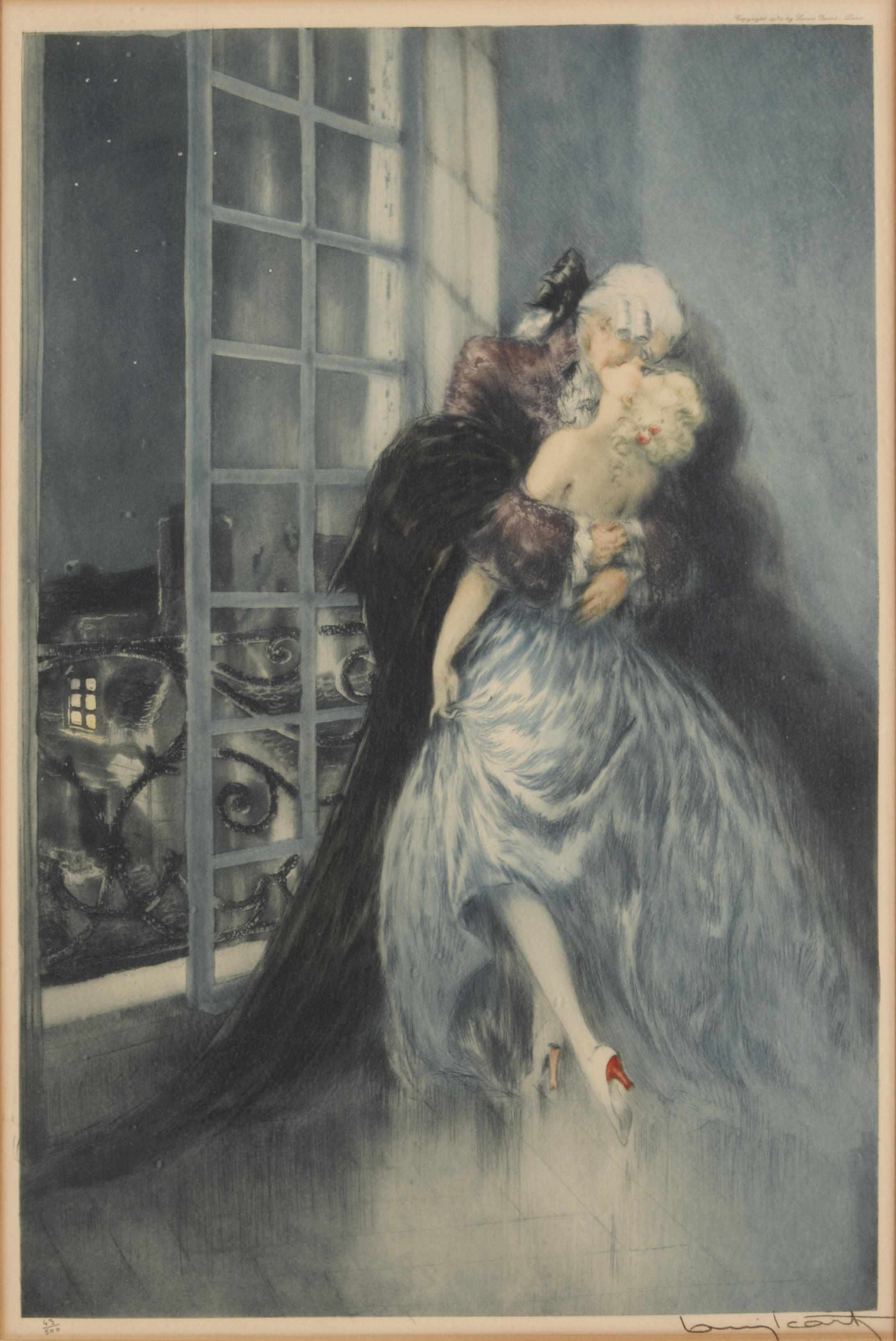 Appraisal: Louis Icart French - Lovers H C I Etching and