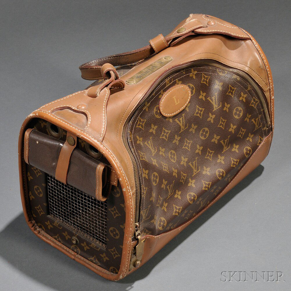 Appraisal: Vintage Louis Vuitton Monogram Canvas Sac Chien Dog Carrier gold-tone