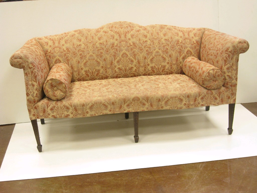 Appraisal: A George III serpentine shaped Sofa shaped back and scrolled