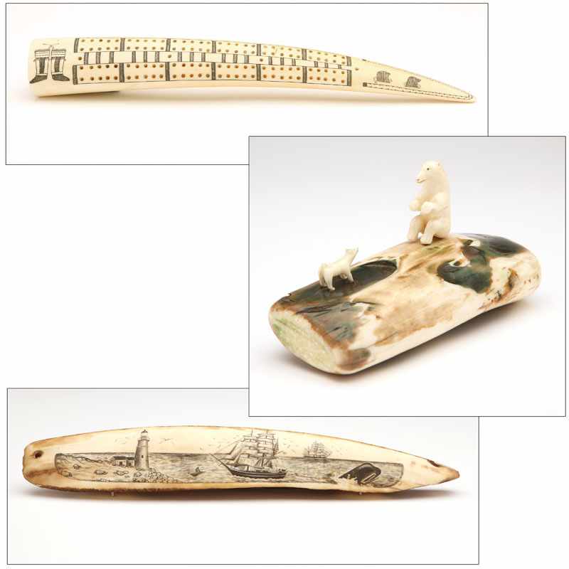 Appraisal: Probably th century the first a walrus tusk cribbage board