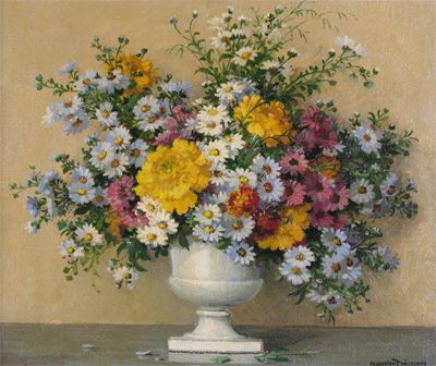 Appraisal: Maurice Alfred D camps French - Michaelmas daisies in an