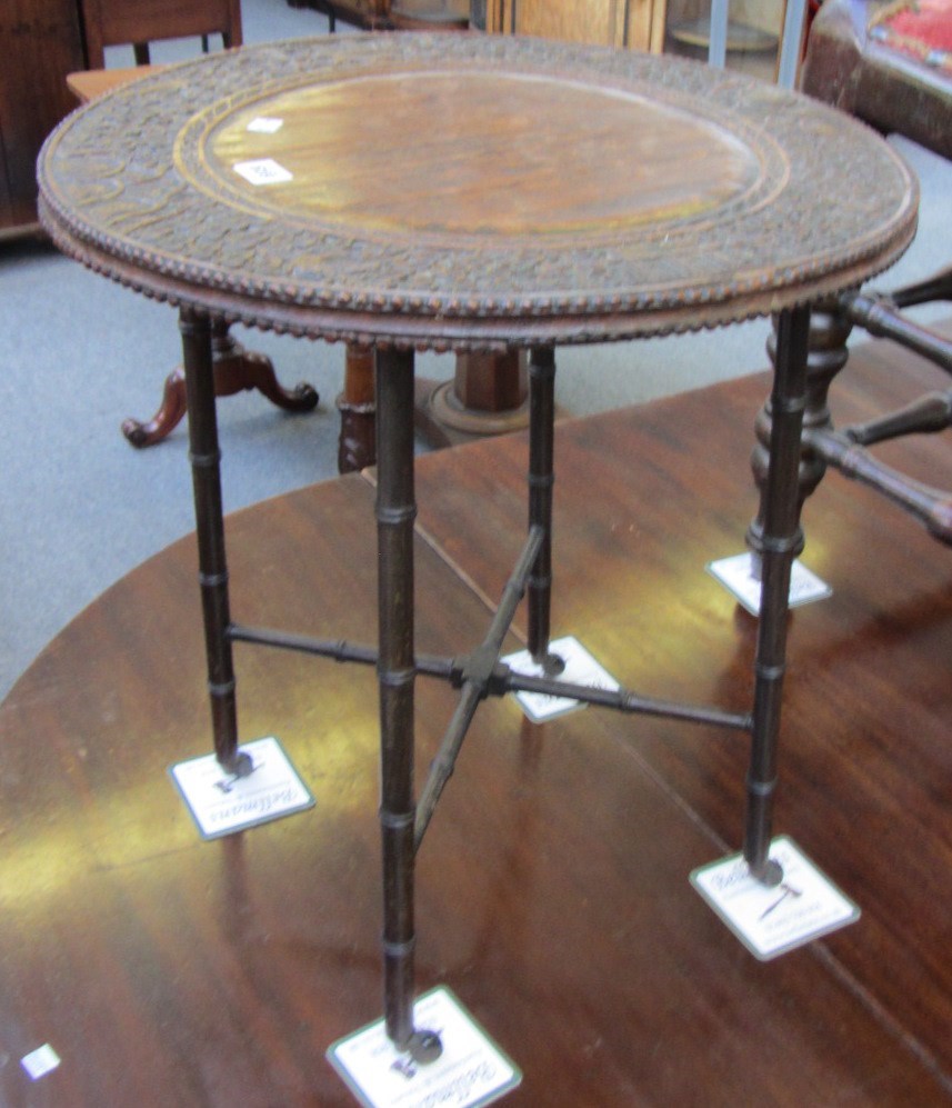 Appraisal: An Anglo Indian rosewood occasional table the carved circular top