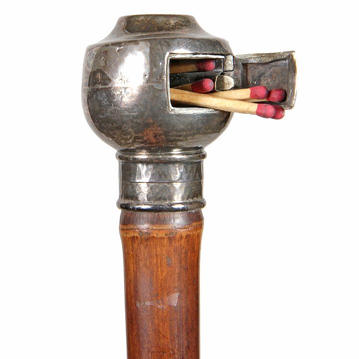 Appraisal: Cigar Match Safe System Cane Early th century- An unsigned