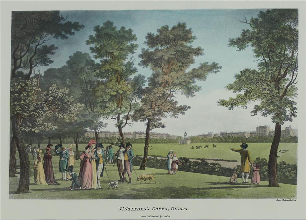 Appraisal: JAMES MALTON - ST STEPHEN'S GREEN along with SIMILAR PRINTS