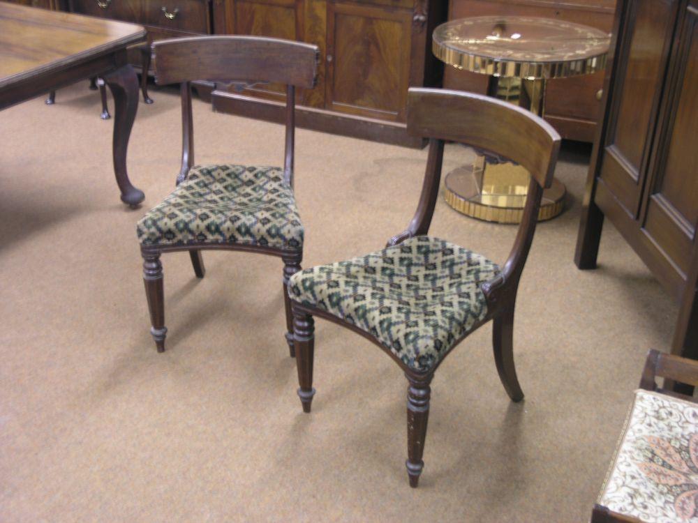 Appraisal: A set of four William IV mahogany dining chairs rail