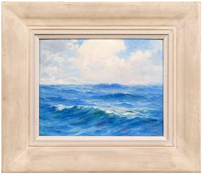 Appraisal: Leon Lundmark painting Illinois California - ocean and clouds signed