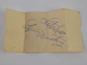 Appraisal: Louis Armstrong autograph on folded paper obtained by the vendor