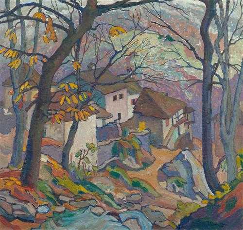 Appraisal: VONLANTHEN LOUIS Epagny - Romont Ticino mountain village Oil on