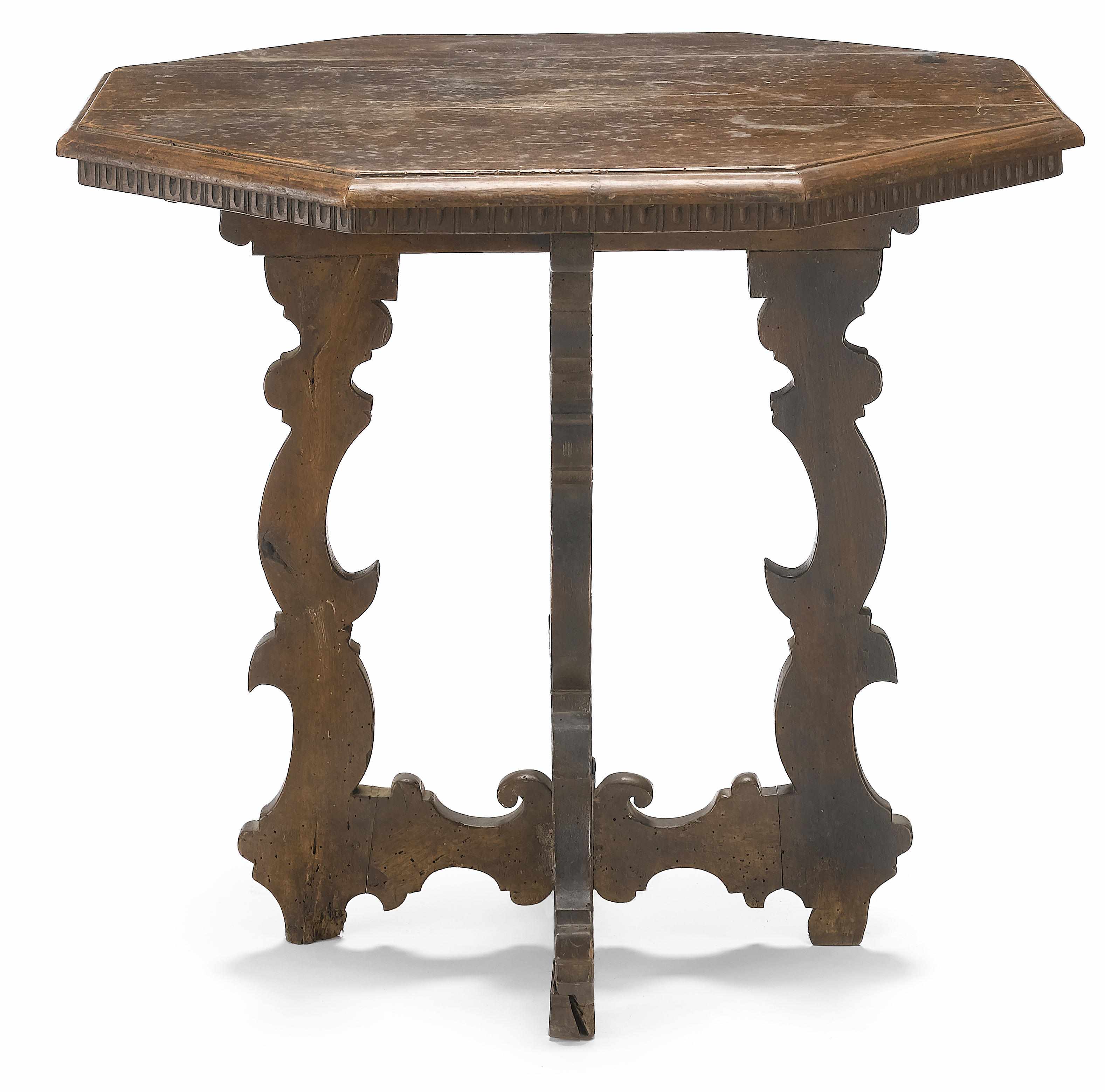 Appraisal: An Italian Baroque walnut center table first half th century