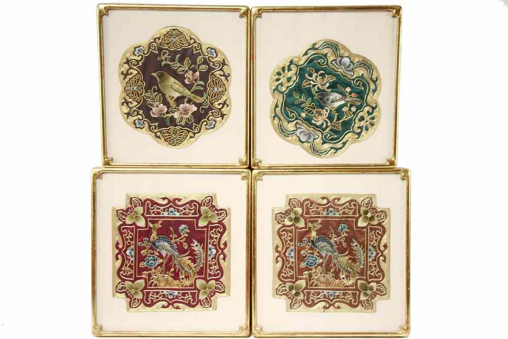 Appraisal: FRAMED CHINESE FORBIDDEN STITCH PANELS - Silk Panels in various