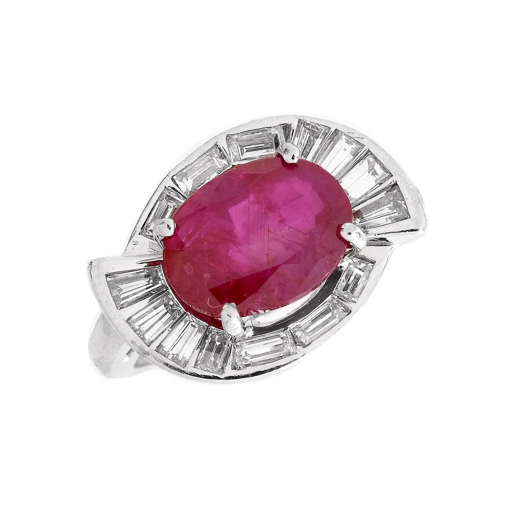 Appraisal: AGL ct Burma Ruby Ring AGL Certified Vintage Carat Oval