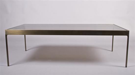 Appraisal: A Contemporary Bronze and Glass Low Table Nicos Zographos Height