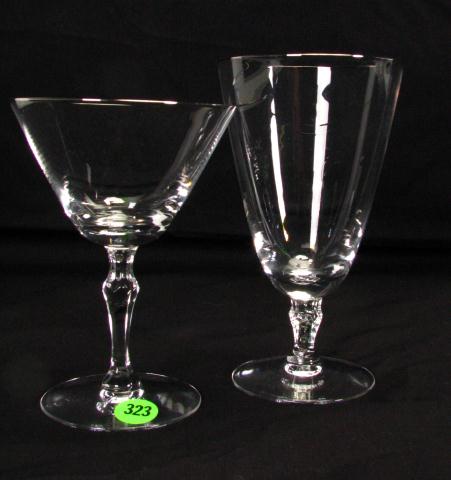 Appraisal: Group of Fostoria stemware pcs with silver trim around top