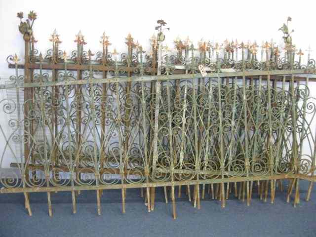 Appraisal: Victorian Wrought Iron Fence approx '' tall six pieces making