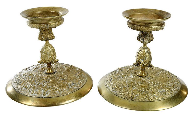 Appraisal: Matched Pair of Bronze Renaissance Style Tazzas Continental late th