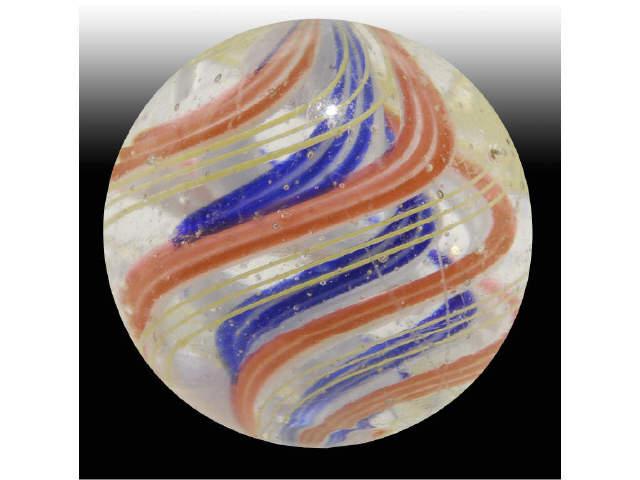 Appraisal: Ribbon Core Marble Description Alternating bands of blue white and