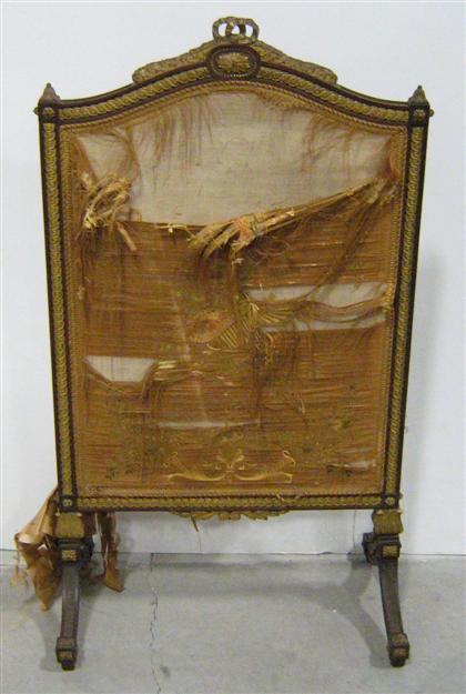 Appraisal: Louis XVI mahogany and parcel gilt mounted fire screen th