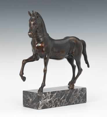 Appraisal: A Bronze Statuette of a Horse Classical style prancing horse