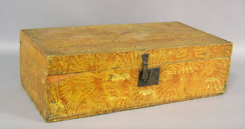 Appraisal: New England painted basswood lock box early th c retaining