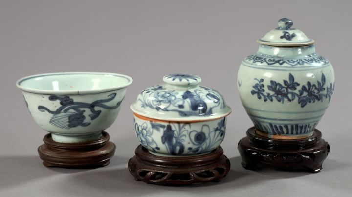 Appraisal: Three Pieces of Chinese Blue and White Porcelain including a