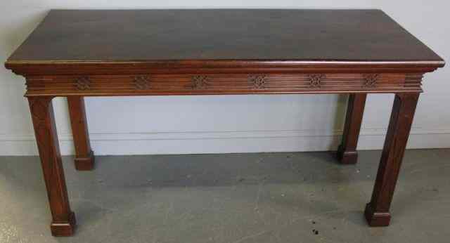 Appraisal: Antique Mahogany Georgian Console Table With blind fretwork and marlborough