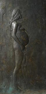 Appraisal: Walter Bachinski Bronze Relief Large bronze relief sculpture Pregnant Woman