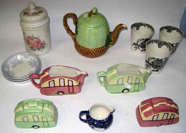 Appraisal: Collection of Burleigh ware consisting of Acorn Teapot Deco Caravan