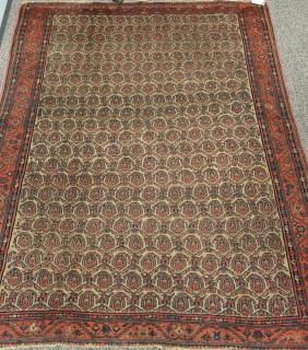 Appraisal: Oriental throw rug paisley design late th to early th