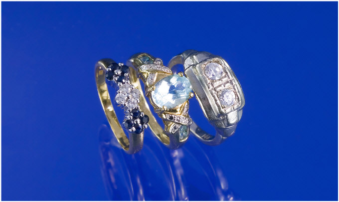 Appraisal: Carat Gold Sapphire and Diamond Ring Plus other carat dress