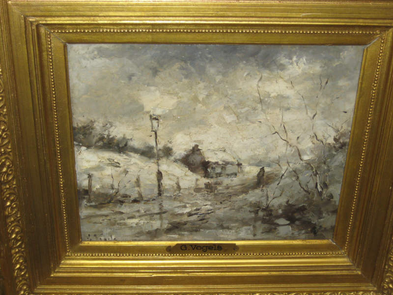 Appraisal: GUILLAUME VOGELS BELGIAN - Winter street scene oil on panel