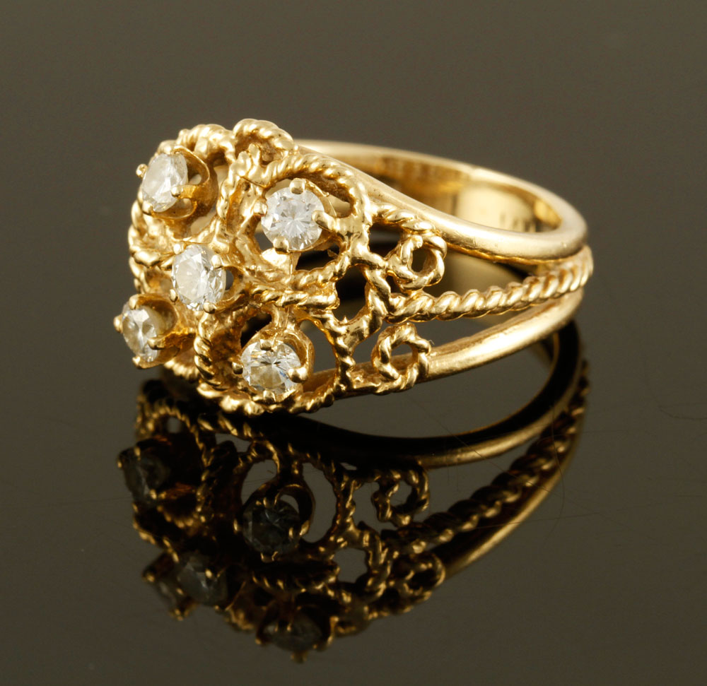 Appraisal: - K Gold and Diamond Ring K yellow gold and