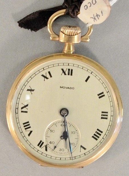 Appraisal: k gold Movado open face pocket watch mm total weight