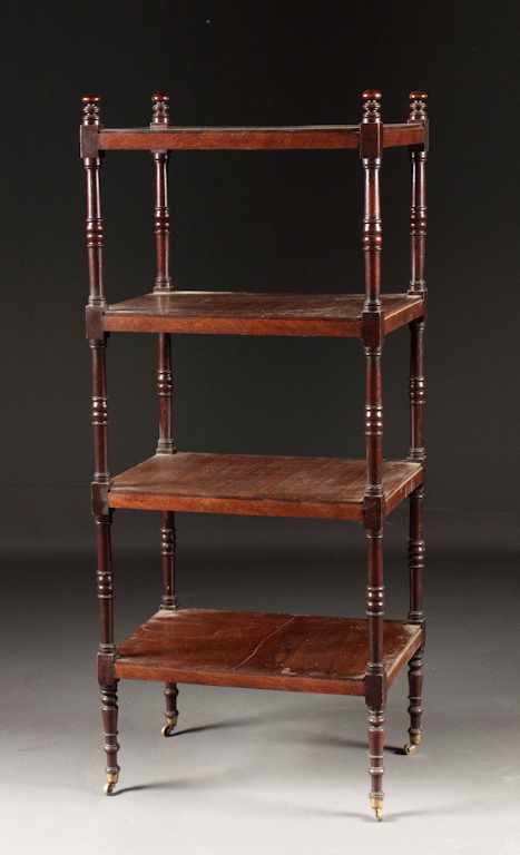 Appraisal: George IV mahogany four-tier etagere music stand circa in H