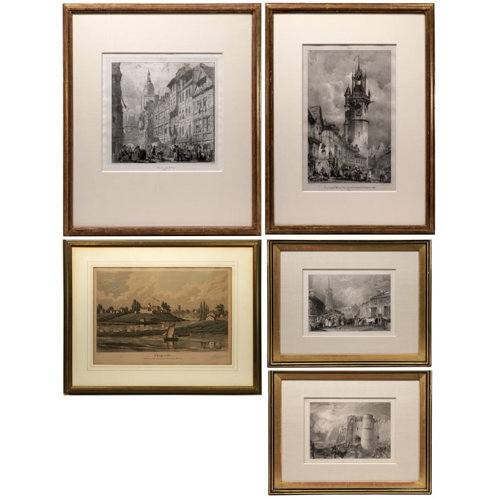 Appraisal: ENGRAVING AND LITHOGRAPH ASSORTMENT items including English engravings with signed