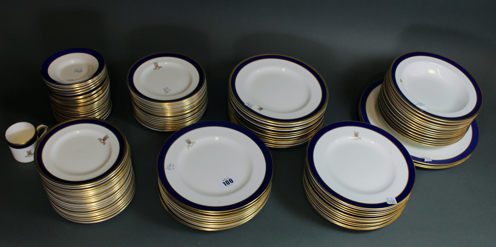 Appraisal: A matched Coalport Rutland and Carlton dinner Service blue and