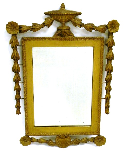 Appraisal: Wall mirror classical motifs including urn shell berry and vine