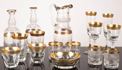 Appraisal: A large quantity of Moser style glassware with tooled gilt